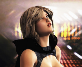 Картинка 3д+графика портрет+ portraits фон девушка взгляд