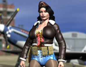 Картинка 3д+графика люди+ people взгляд фон девушка