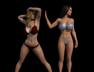 Картинка 3д+графика люди+ people девушки фон взгляд