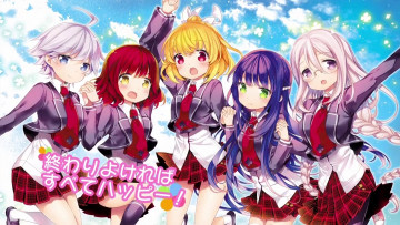 обоя anne happy, аниме, фон, взгляд, девушки