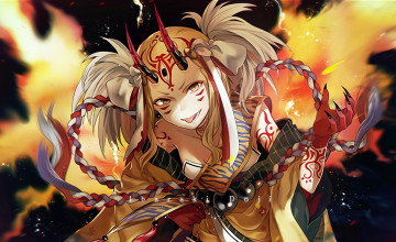 Картинка аниме fate stay+night девушка взгляд фон