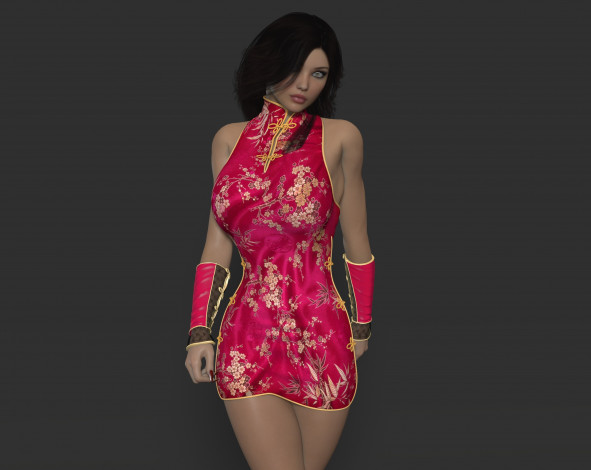 Обои картинки фото 3д графика, люди , people, фон, взгляд, девушка