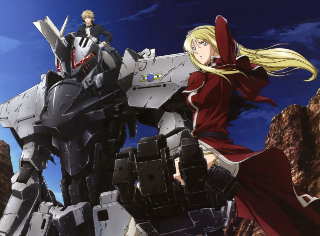 Обои картинки фото аниме, broken blade, робот, девушка