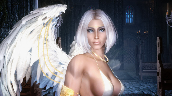 Обои картинки фото 3д графика, ангел , angel, ангел, фон, взгляд, девушка