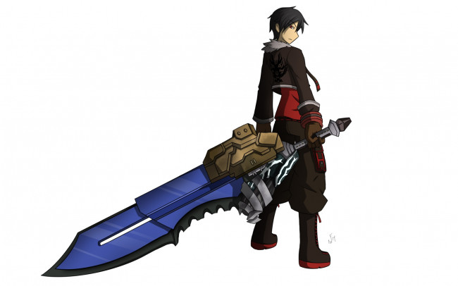 Обои картинки фото аниме, god eater, меч, парень