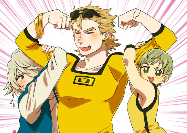 Обои картинки фото аниме, tiger and bunny, девушки, парень