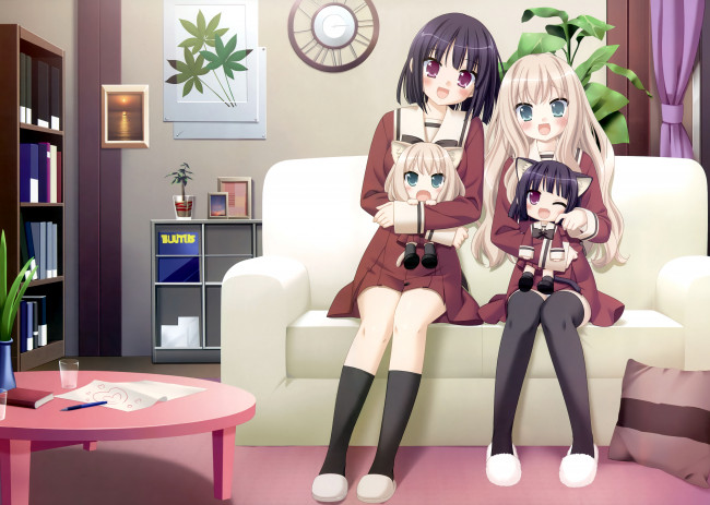 Обои картинки фото аниме, unknown,  другое, девушки, sono, hanabira, ni, kuchizuke, wo