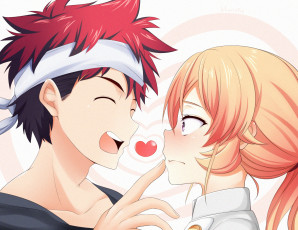 Картинка аниме shokugeki+no+soma двое