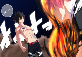 Картинка аниме fairy+tail нацу хвост феи грей