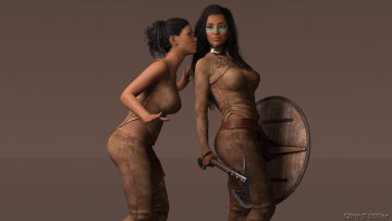 Картинка 3д+графика амазонки+ amazon фон девушки взгляд