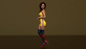 Картинка 3д+графика люди+ people девушка взгляд фон