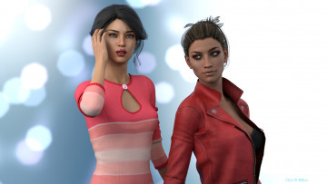 Картинка 3д+графика люди+ people девушки фон взгляд