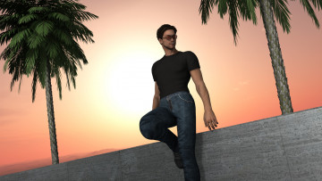 Картинка 3д+графика люди+ people парень фон взгляд