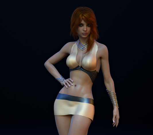 Обои картинки фото 3д графика, люди , people, фон, взгляд, девушка