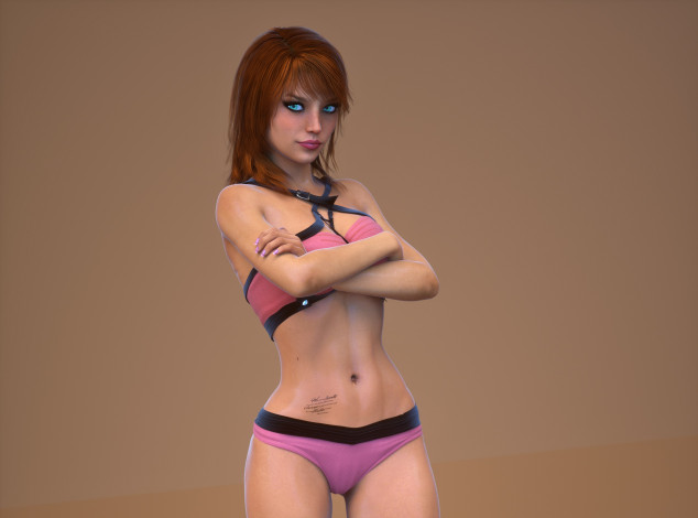 Обои картинки фото 3д графика, люди , people, фон, взгляд, девушка