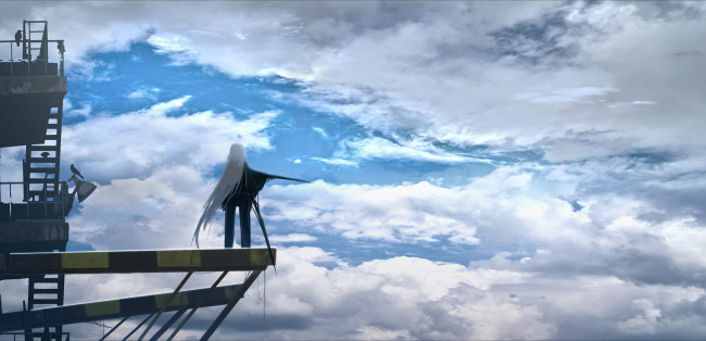 Обои картинки фото аниме, оружие,  техника,  технологии, девушка