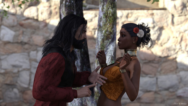 Обои картинки фото 3д графика, люди , people, фон, взгляд, девушка