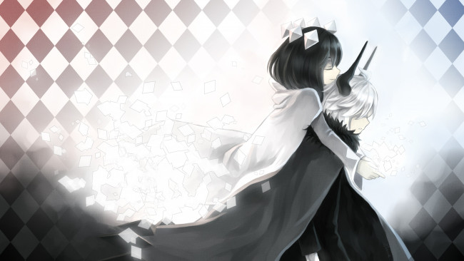 Обои картинки фото аниме, ангелы,  демоны, парень, девушка