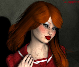 Картинка 3д+графика портрет+ portraits фон взгляд девушка