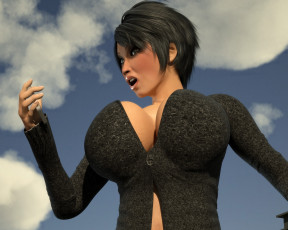 Картинка 3д+графика люди+ people фон взгляд девушка