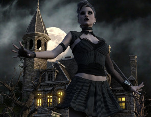 Картинка 3д+графика существа+ creatures девушка взгляд фон