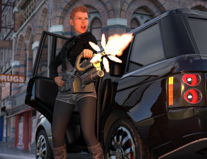 Картинка she+wolf 3д+графика фантазия+ fantasy фон взгляд девушка