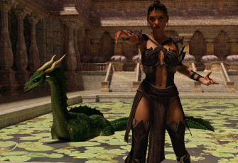 Картинка 3д+графика фантазия+ fantasy девушка взгляд фон