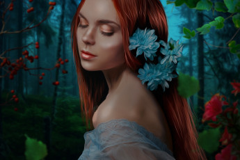 Картинка разное компьютерный+дизайн цветы фон девушка