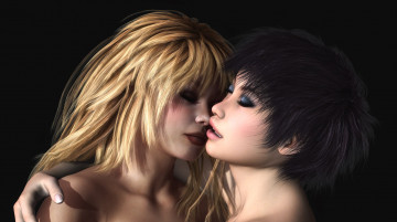 Картинка 3д+графика люди+ people фон девушки взгляд