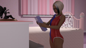 Картинка 3д+графика люди+ people фон взгляд девушка