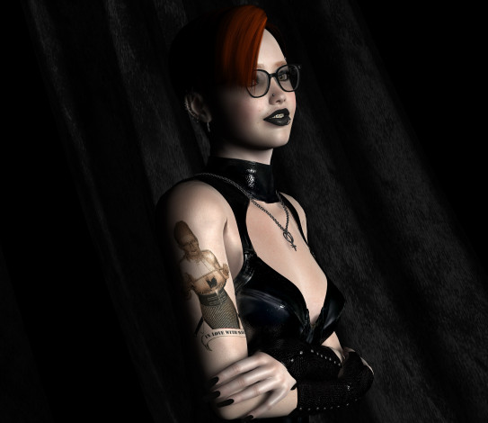 Обои картинки фото 3д графика, люди , people, взгляд, девушка, фон