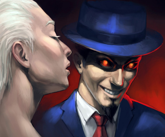 Обои картинки фото рисованное, комиксы, улыбка, фон, мужчина, девушка