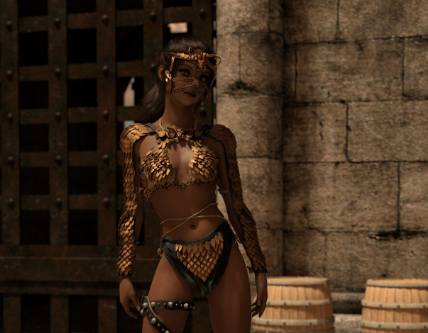 Обои картинки фото 3д графика, фантазия , fantasy, взгляд, фон, девушка