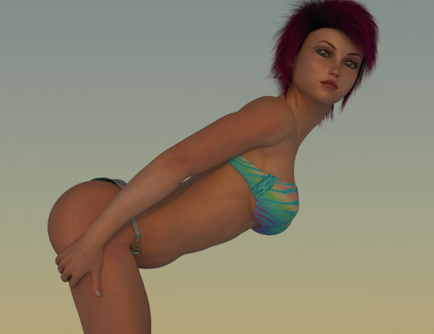 Обои картинки фото 3д графика, люди , people, фон, взгляд, девушка