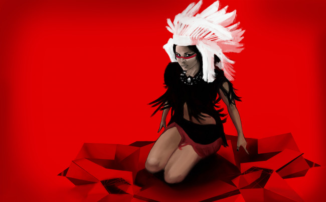 Обои картинки фото рисованное, люди, девушка, фон, взгляд