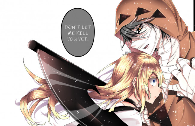 Обои картинки фото аниме, satsuriku no tenshi, satsuriku, no, tenshi, ангел, кровопролития, парень, девушка