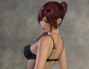 Картинка 3д+графика люди+ people девушка взгляд фон