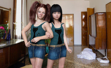 Картинка 3д+графика люди+ people фон взгляд девушки