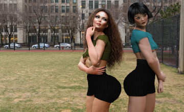 Картинка 3д+графика люди+ people фон взгляд девушки