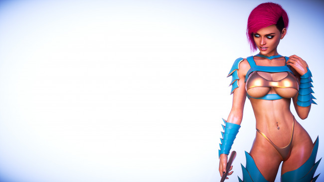 Обои картинки фото 3д графика, фантазия , fantasy, фон, взгляд, девушка