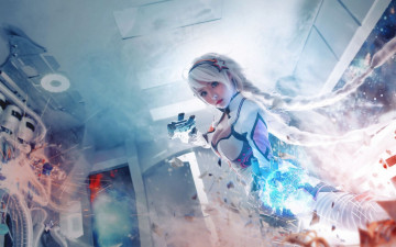 Картинка девушки liu+you+qi костюм косы оружие осколки