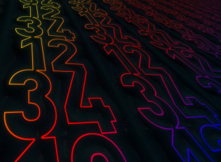 Картинка 3д+графика другое+ other цифры неон