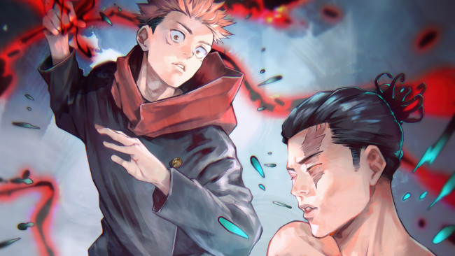 Обои картинки фото аниме, jujutsu kaisen, магическая, битва