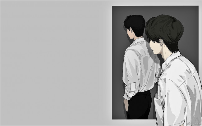 Обои картинки фото рисованное, люди, ван, ибо, сяо, чжань, щека