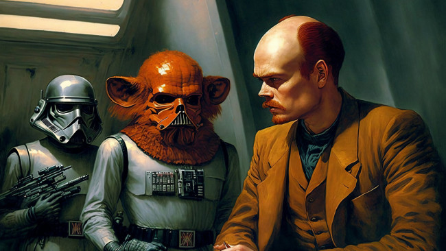 Обои картинки фото рисованное, кино,  мультфильмы, нейросети, графика, нейроарт, ai, art, нейронные, сети, рисунки, нейро, искусство, ленин, звездные, войны