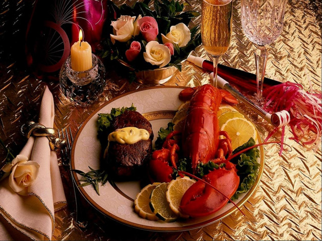 Обои картинки фото еда, рыбные, блюда, морепродуктами