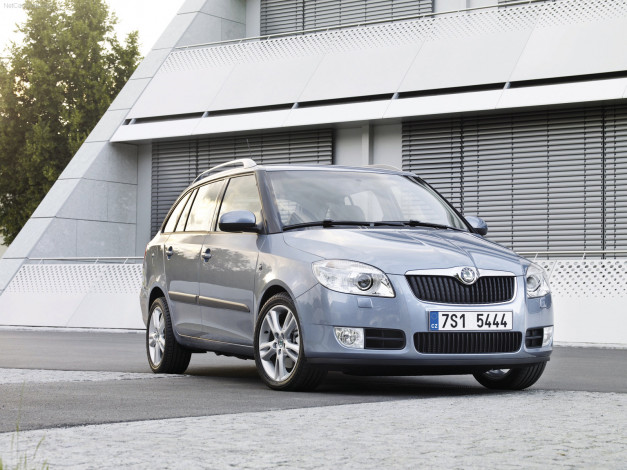 Обои картинки фото skoda, fabia, combi, 2008, автомобили