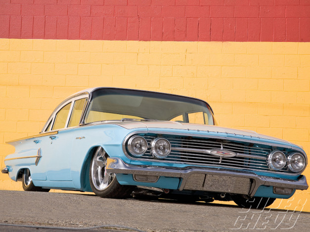 Обои картинки фото 1960, chevy, bel, air, автомобили, chevrolet