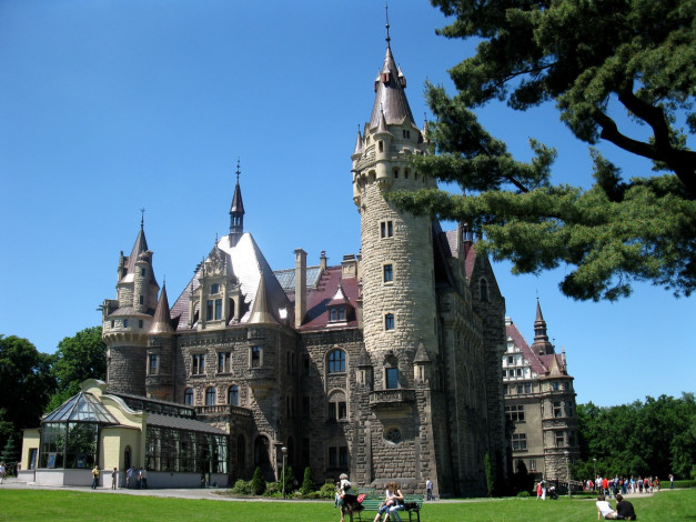 Обои картинки фото moszna, poland, города, дворцы, замки, крепости