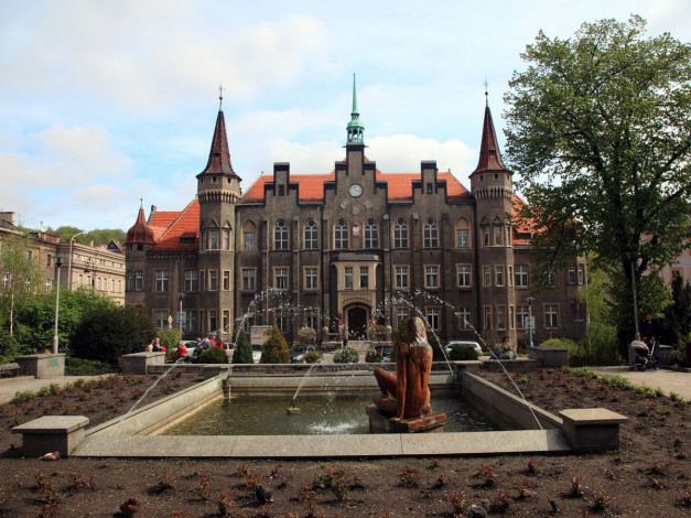 Обои картинки фото walbrzych, poland, города, фонтаны
